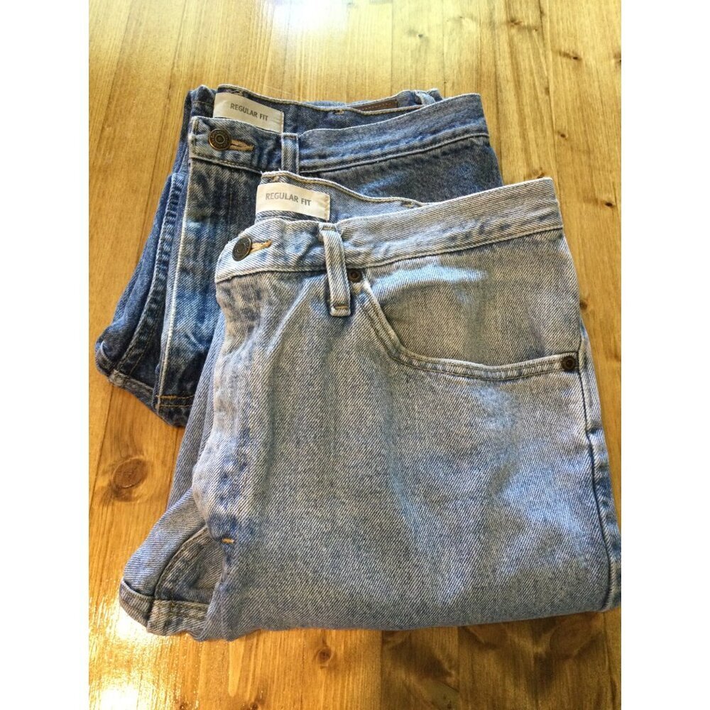2 Pairs VTG Lee Mens Regular Fit Jeans Cotton Size 36" X 34" Workwear